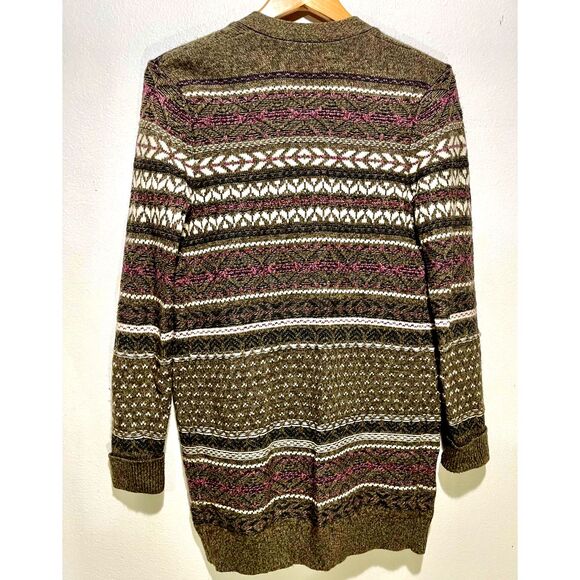Abercrombie & Fitch sweater long cardigan fair northern isles pockets women's XS - Picture 2 of 5